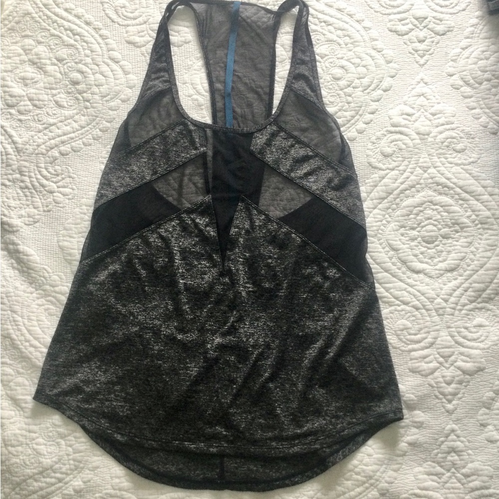 LULULEMON Black and Gray Racerback Tank Top